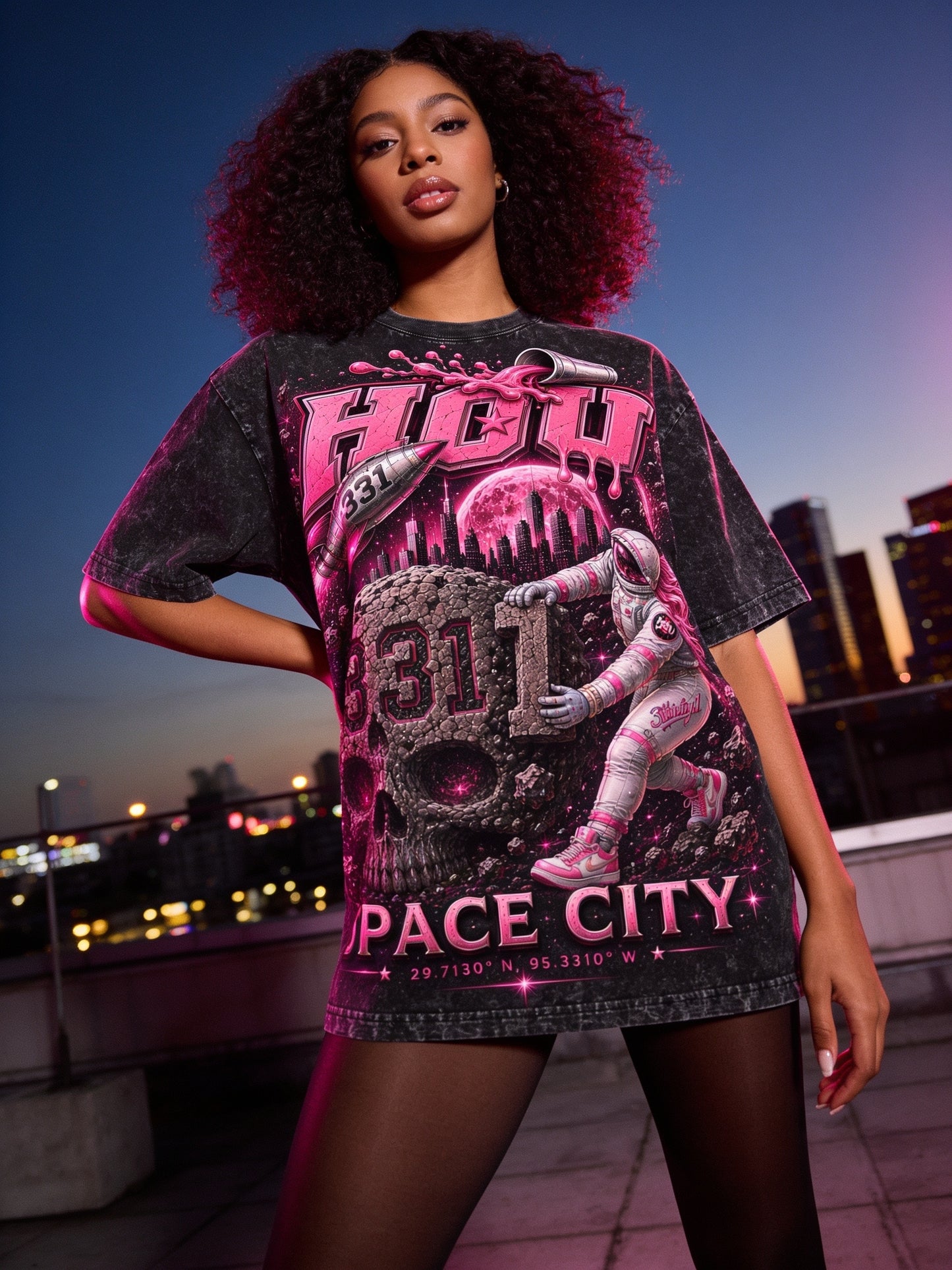 Women Space City Graphic Shirt